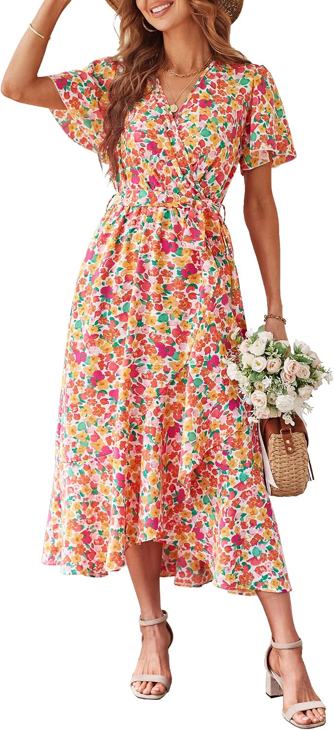 PRETTYGARDEN Women's Summer Floral Boho Maxi Dress