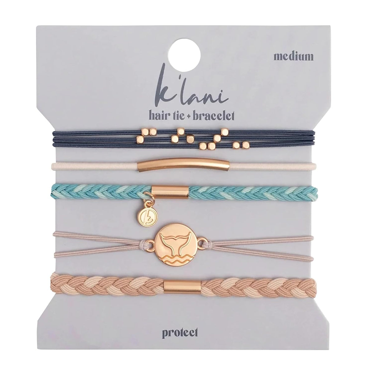 K'lani Inspire Hair Tie Bracelets - Elastic Ponytail Holder - Medium