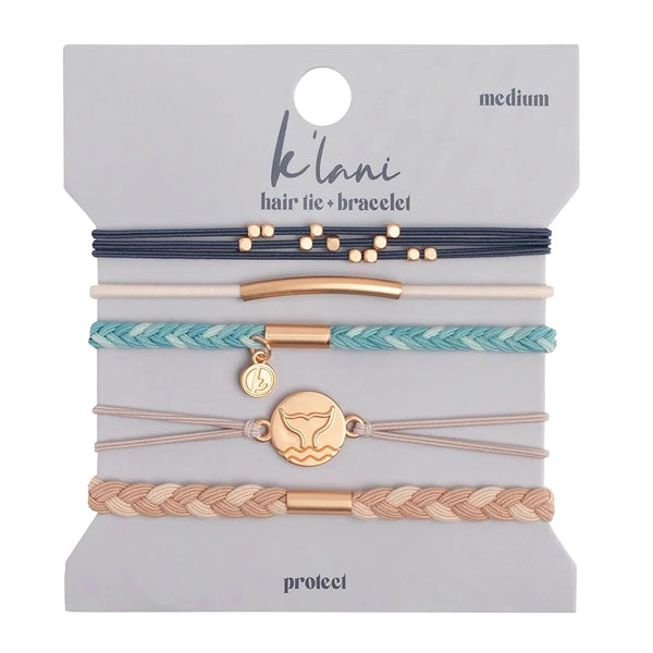 K'lani Inspire Hair Tie Bracelets - Elastic Ponytail Holder - Medium