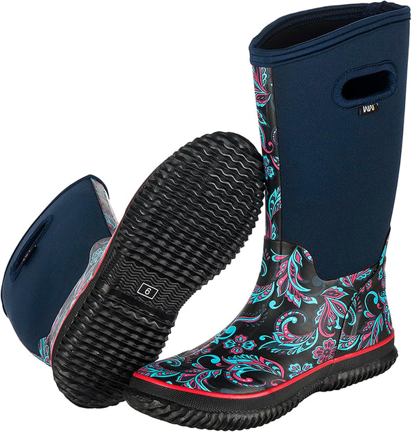 Mid-calf Rain Boots - Waterproof Insulated 5.5mm Neoprene Mud Boots