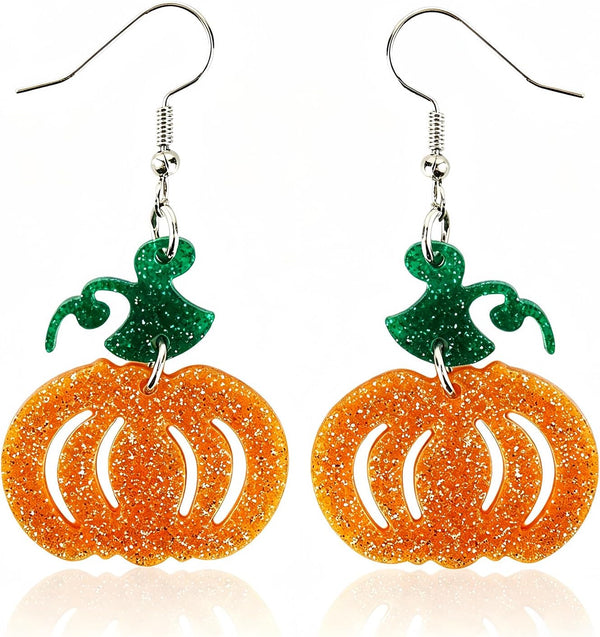 Punk Halloween Earrings Skeleton Skull Dangle Pumpkin Bat Spider Terror Earrings