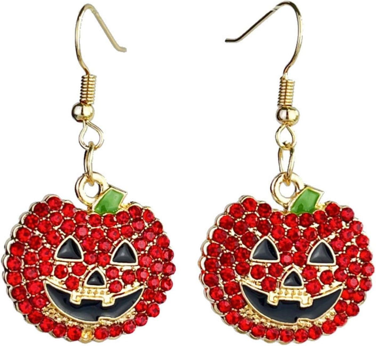 Halloween Pumpkin Ghost Earrings Sparkly Rhinestone Dangle Earring for Women
