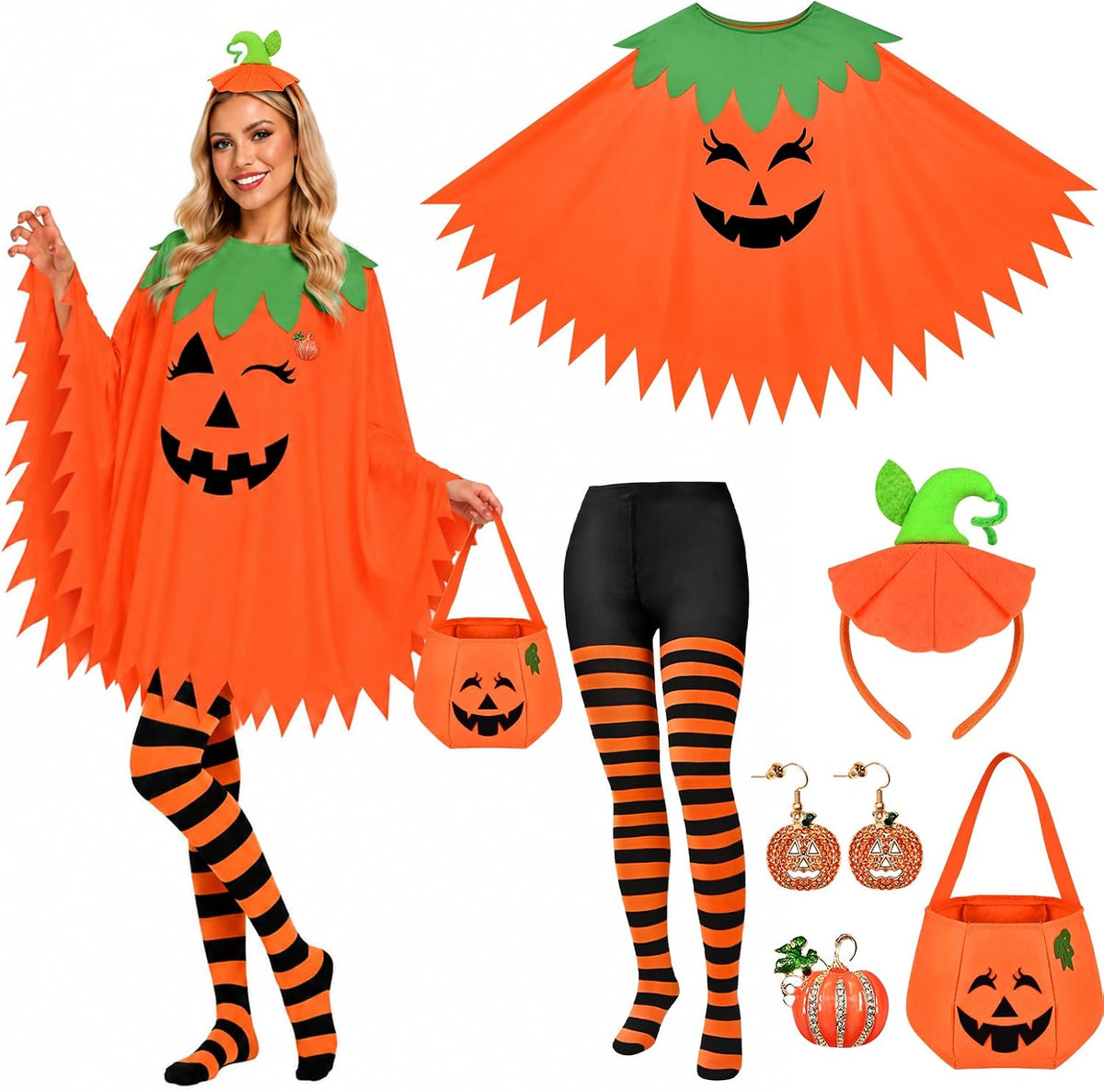 6 PCS Halloween Costume Set for Women Adult, Perfect for Halloween