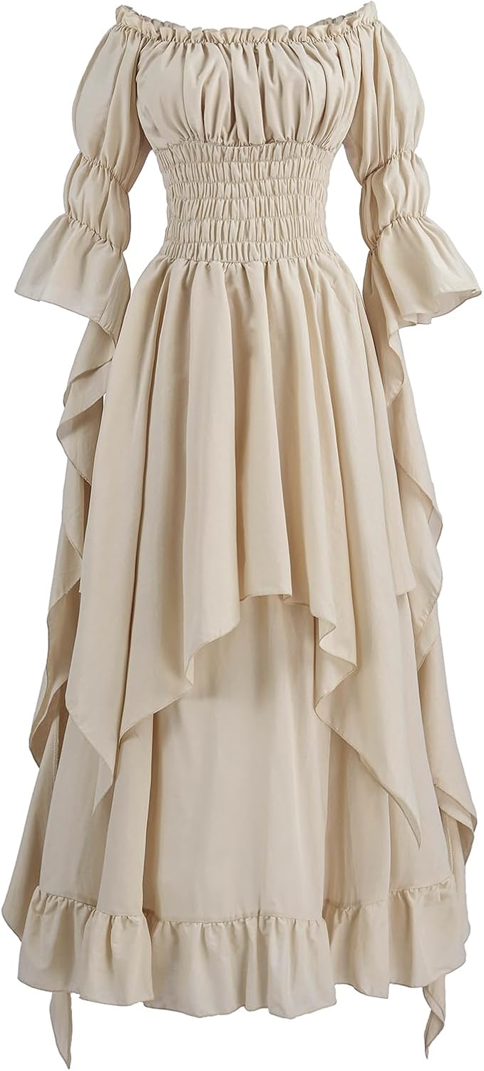 Renaissance Dress Women Medieval Costume Victorian Dresses Peasant Gothic Fairy Witch Wedding Under Dress
