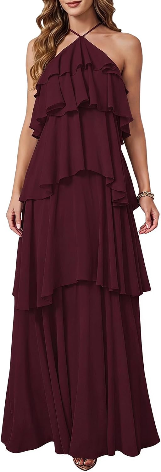 SOLY HUX Women's Wedding Guest Maxi Dress