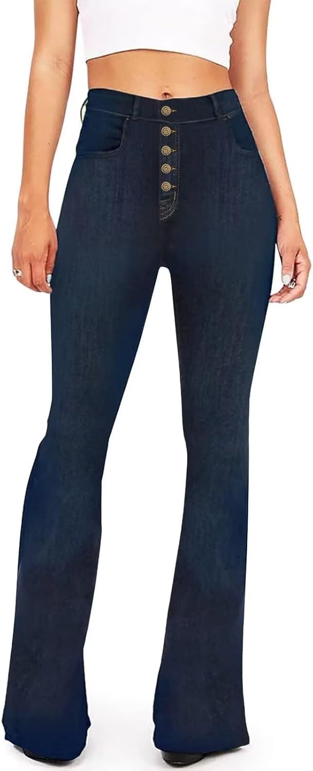 Kdf Flare Jeans For Women's Bootcut Bell Bottom Jeans High Waisted