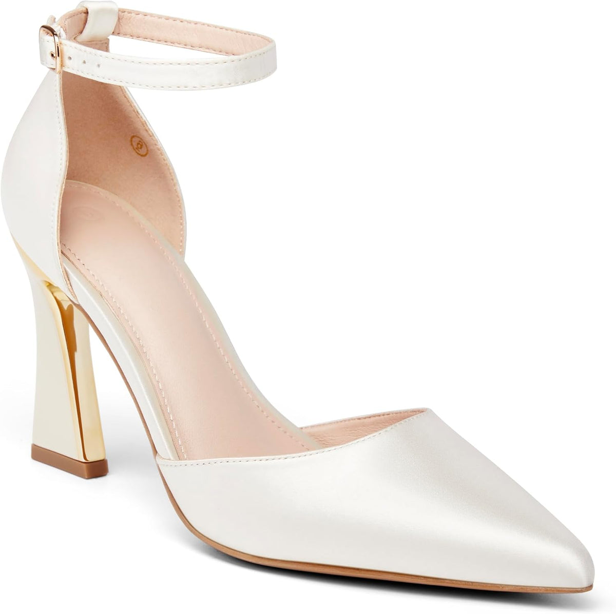 Womens Pumps Point Closed Toe High Heels Ankle Strap Heeled Sandals