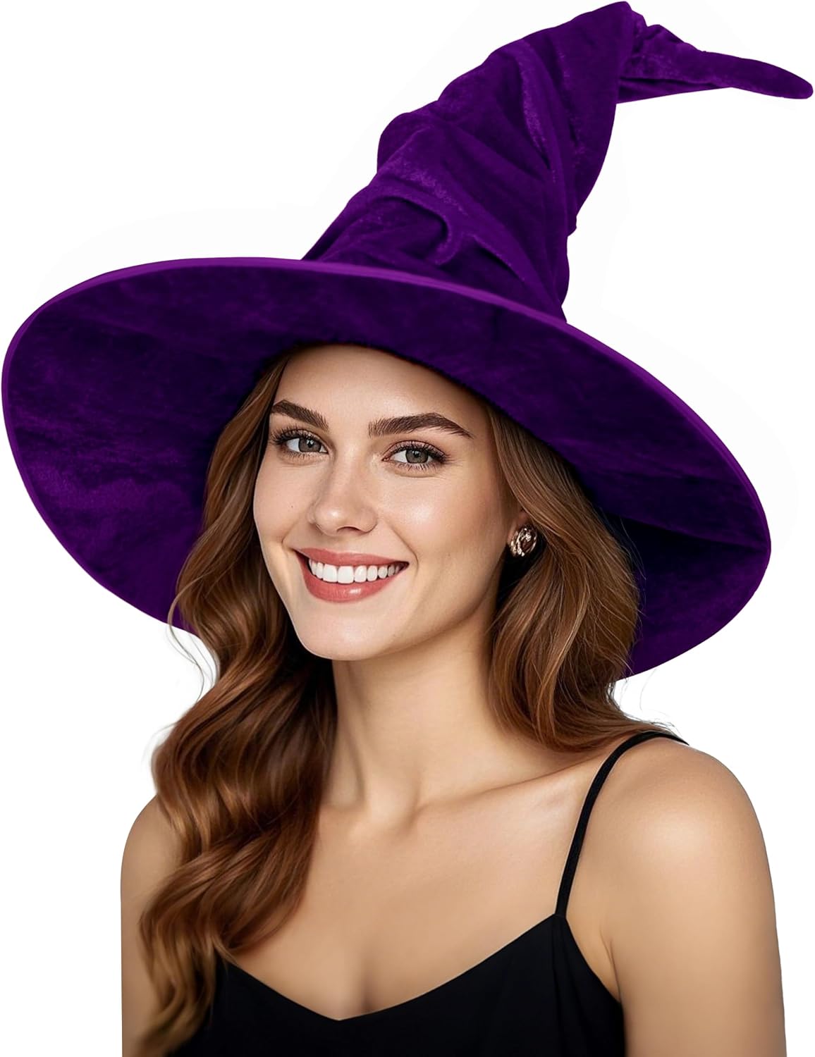 Women's Witch Hat with Shapeable Wide Brim and Adjustable Drawstring