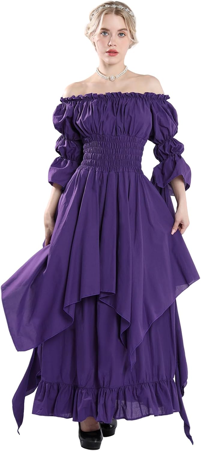 Renaissance Dress Women Victorian Dresses White Fairy Witch Wedding Dress