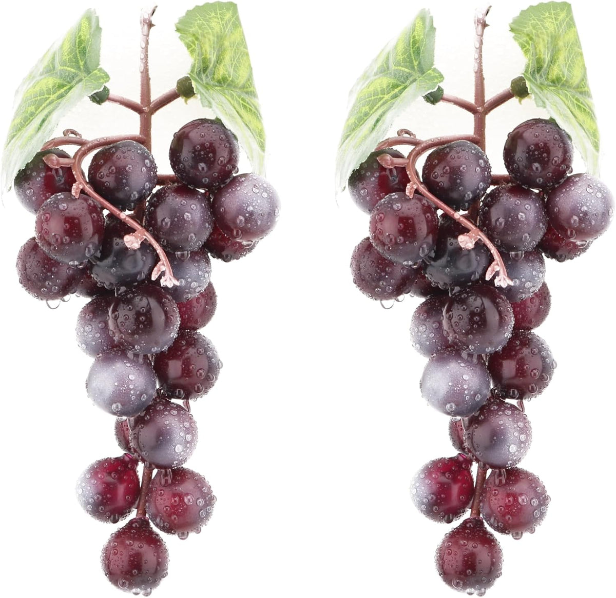 2PCS Red Rubber Grape Simulation Fruit Party Bar Cabinet Decoration Home Garden Wedding Decoration Fruit Photography Props Teaching Props Enlightenment (60 Grains)