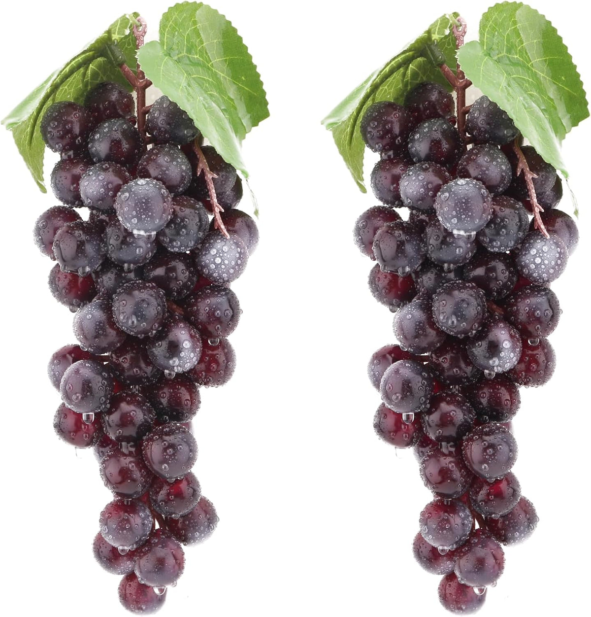 2PCS Red Rubber Grape Simulation Fruit Party Bar Cabinet Decoration Home Garden Wedding Decoration Fruit Photography Props Teaching Props Enlightenment (60 Grains)
