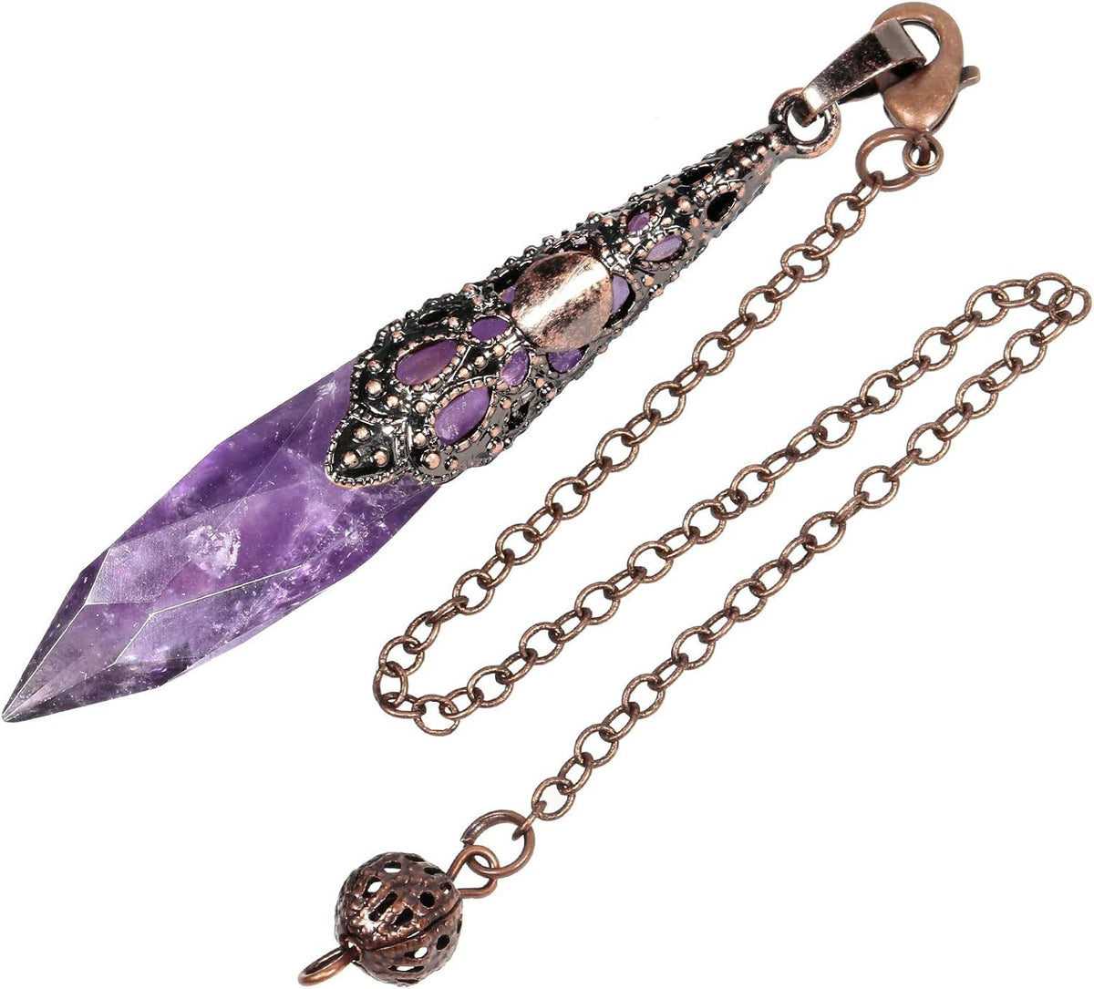 Rockcloud Crystal Stone Dowsing Pendulum Chakra Crystal Point Pendulum