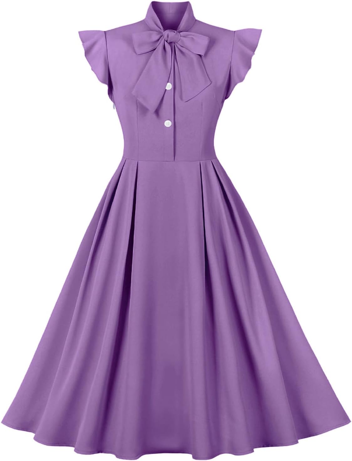 1950s Dresses for Women Vintage Rockabilly Retro Short Sleeve Tie Midi Dress Cocktail Party Evening Prom Gown