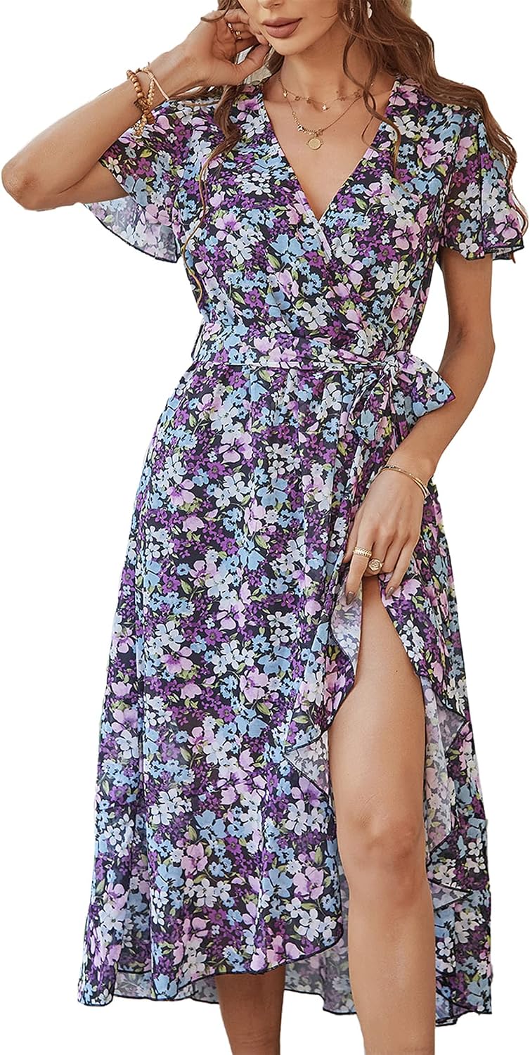 PRETTYGARDEN Women's Summer Floral Boho Maxi Dress