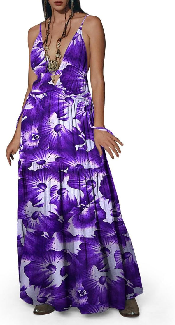 Womens Summer Sun Dresses Mystical Gothic Maxi Dress Casual Floral Witch Dress Date Dress Halloween Outfits