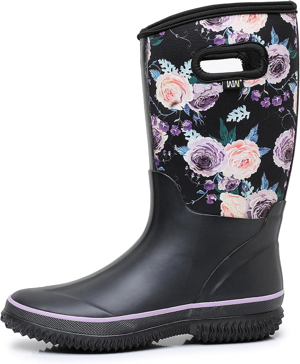 Mid-calf Rain Boots - Waterproof Insulated 5.5mm Neoprene Mud Boots