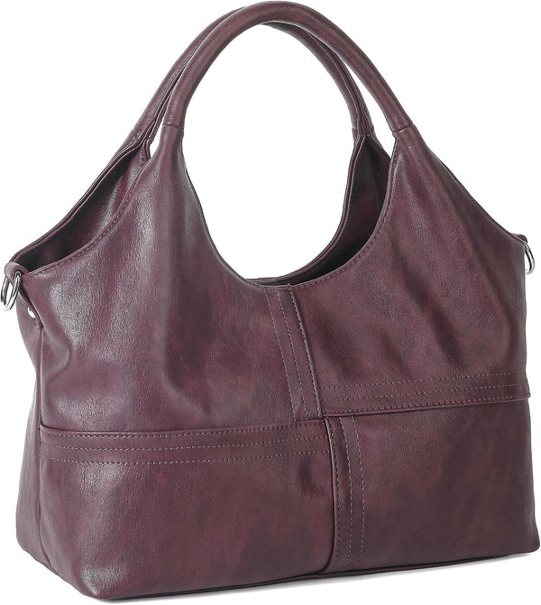 Medium Vegan Leather Satchel-Tote for Women