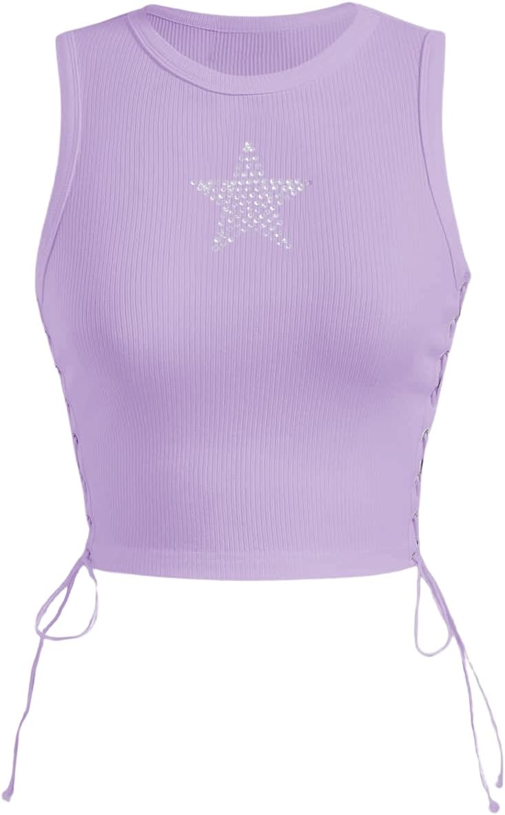 SOLY HUX Women's Tank Tops Y2K Summer Going Out Crop Top Concert Outfits