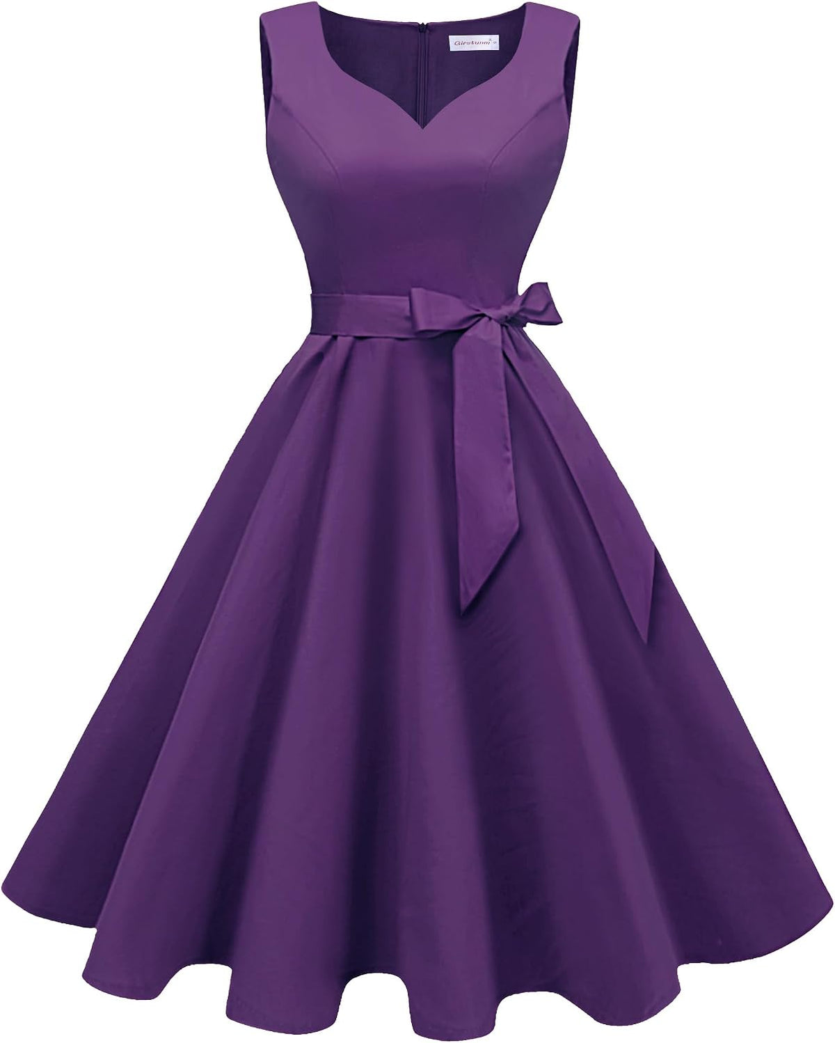 Girstunm 1950s Sleeveless Tea Party Swing Pockets Dress
