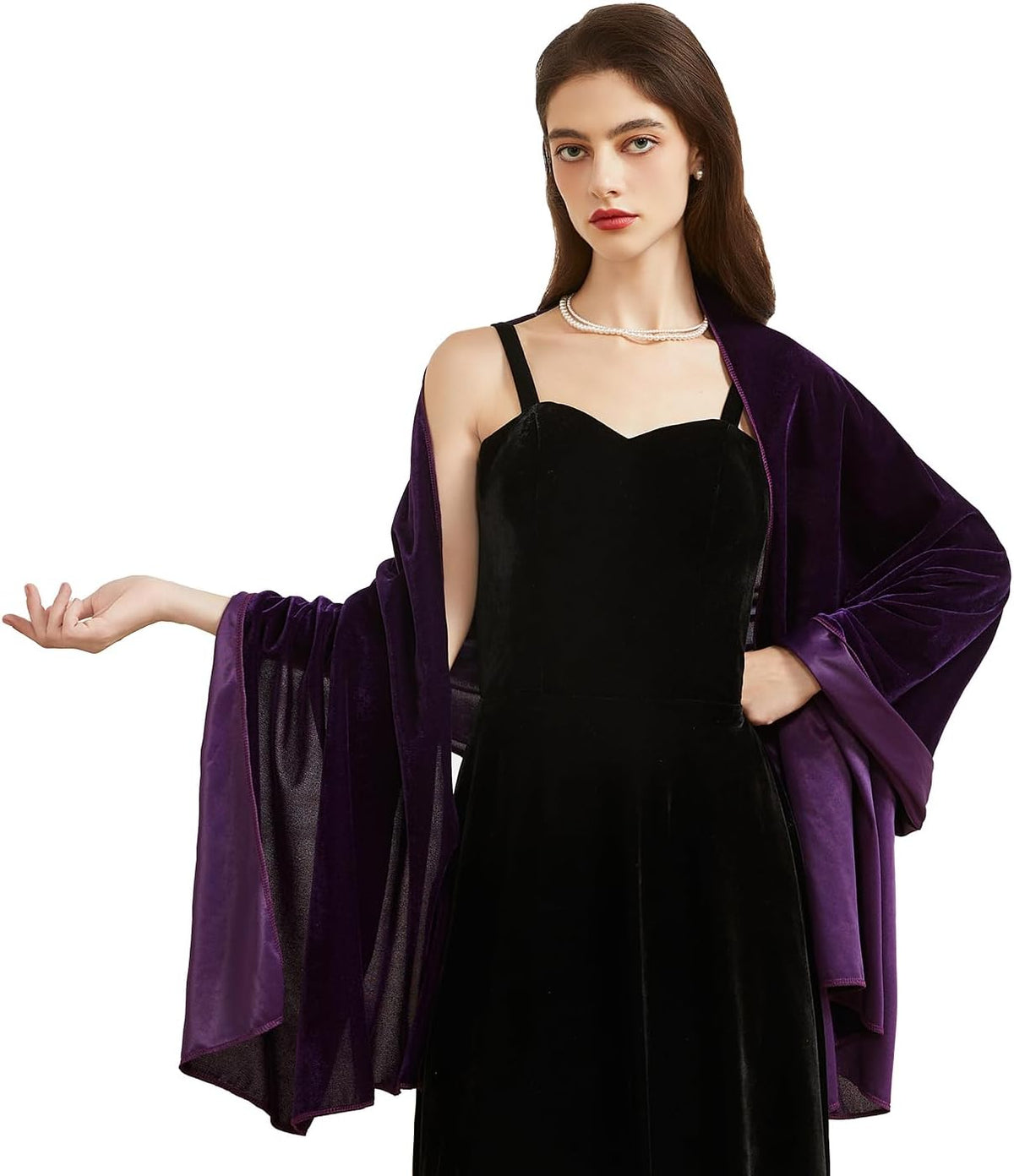 Huralona Women Velvet Shawl and Wrap Wedding Bridal Scarf for Evening Dress