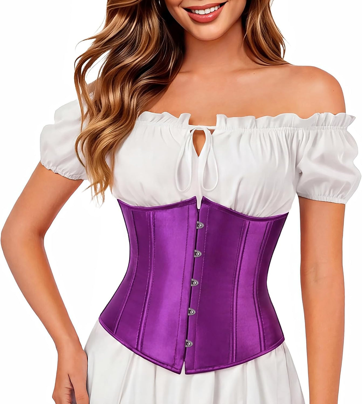 Kranchungel Underbust Corset Top for Women Renaissance Pirate Costume