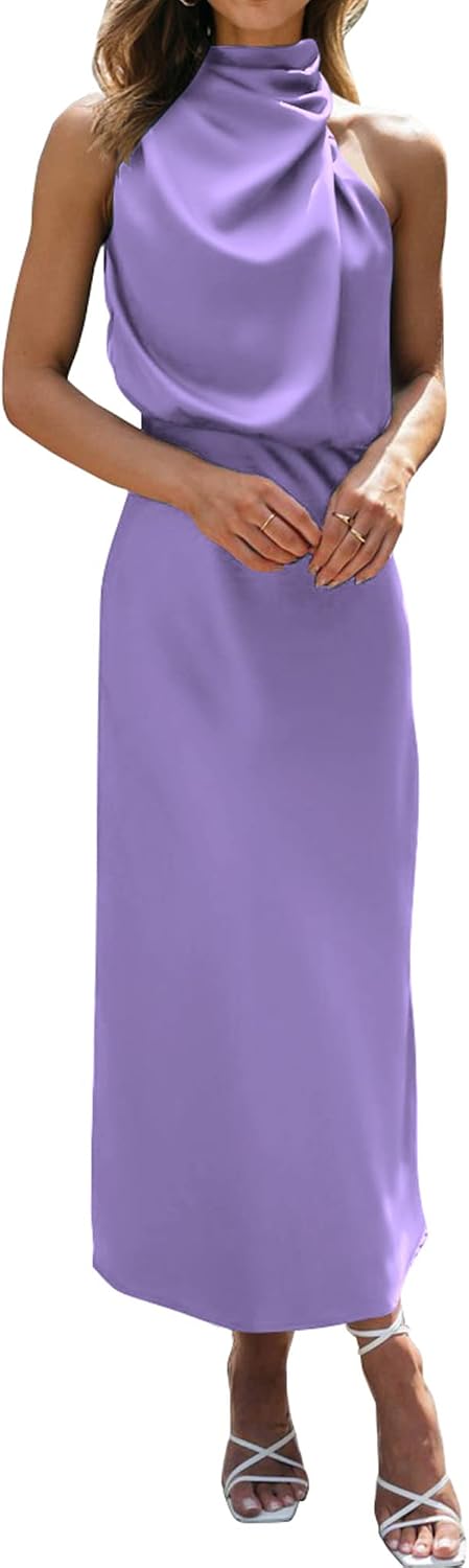 BTFBM Mock Neck Cocktail Dresses for Women Summer