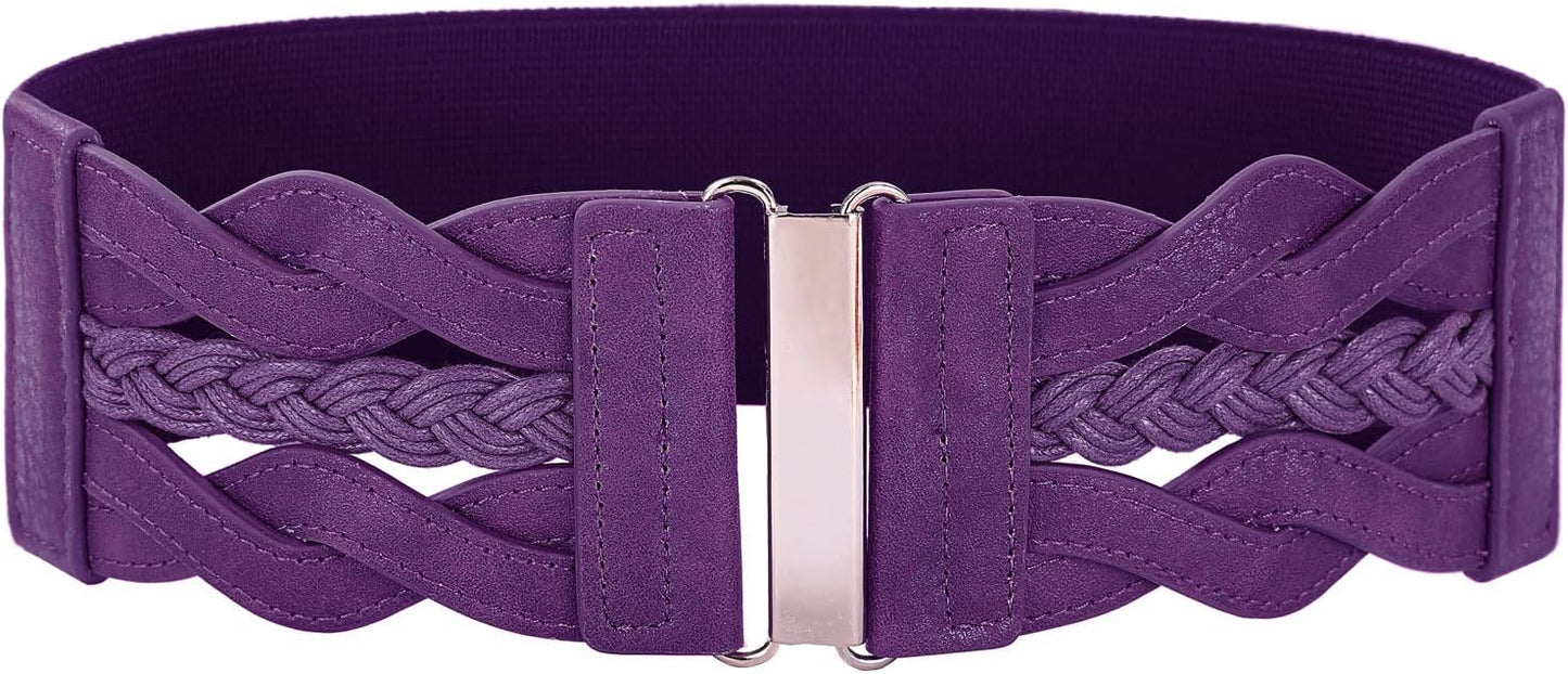 Grace Karin Women's Elastic Wide Belts Vintage Stretchy Belt Retro