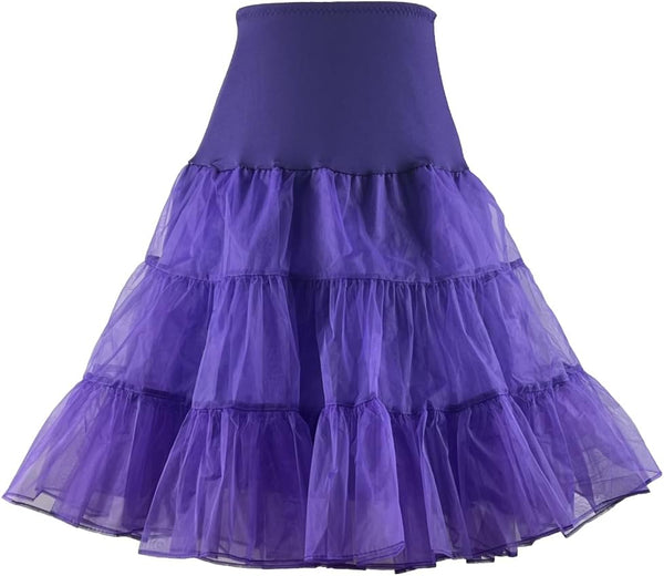 Women's 50s Vintage Petticoat 26" Crinoline Rockabilly Tutu Skirt Slip S-L…