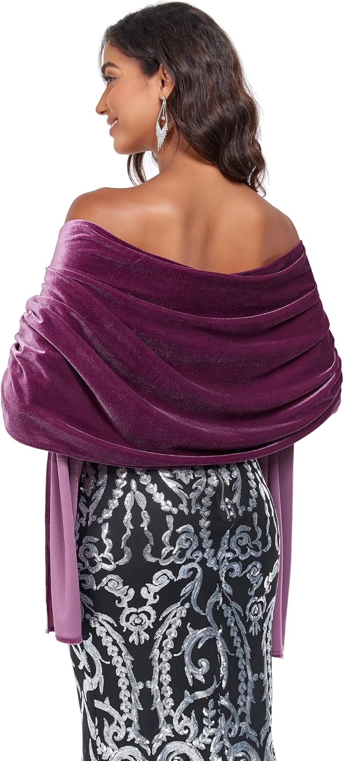 Velvet Shawl Wraps for Women Evening Bridesmaid Winter Shawl Cover