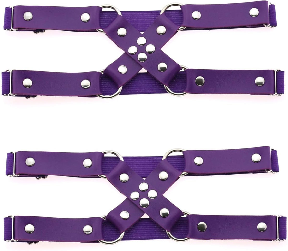 Adjustable Leg Garter Belt, Elastic Punk Cross Thigh Garters for Women, 1 Pair