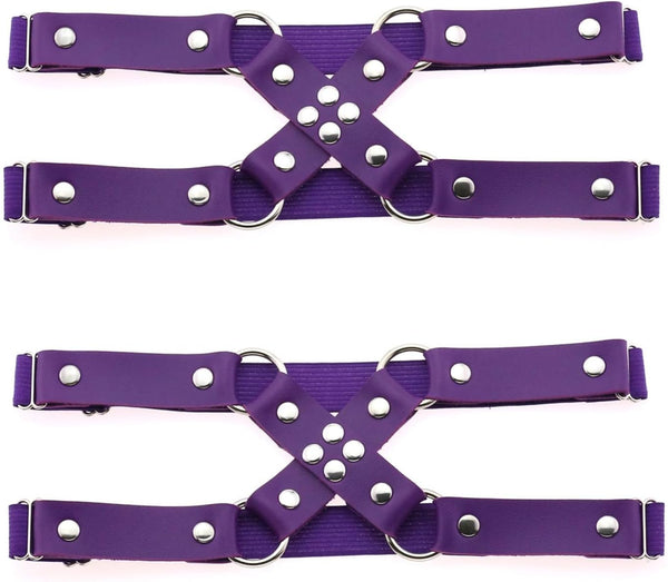 Adjustable Leg Garter Belt, Elastic Punk Cross Thigh Garters for Women, 1 Pair