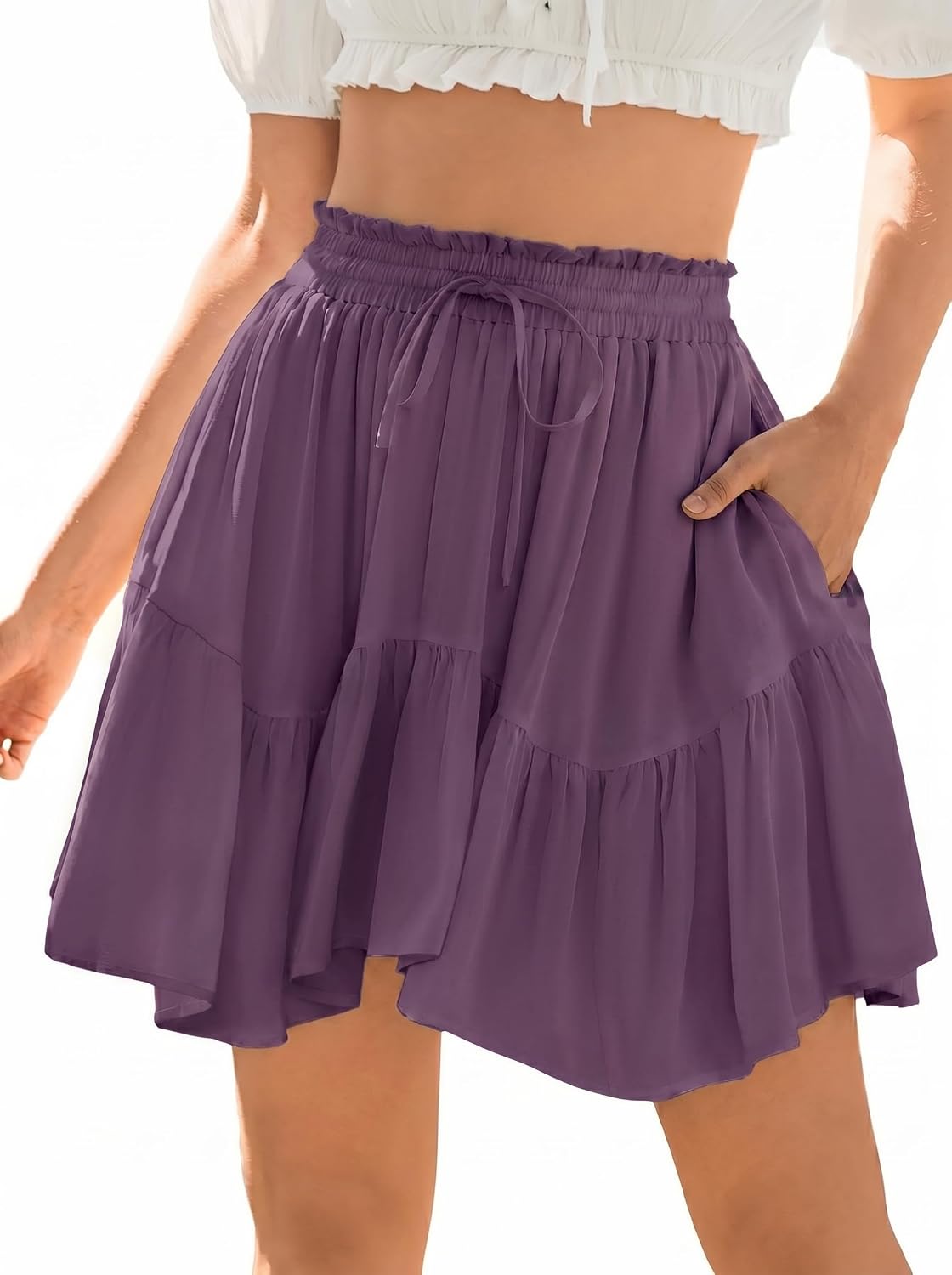 Scarlet Darkness Women Renaissance Pirate Flowy Mini Skirts with Shorts