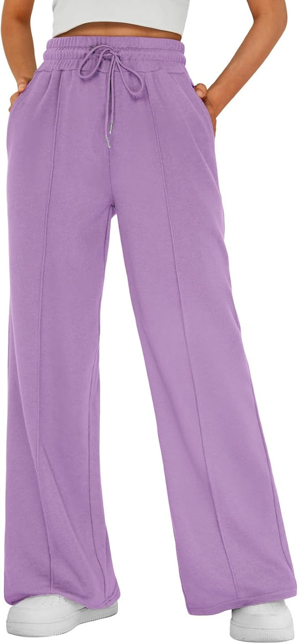 Womens Wide Leg Sweatpants Baggy Lounge Travel Pants Fall