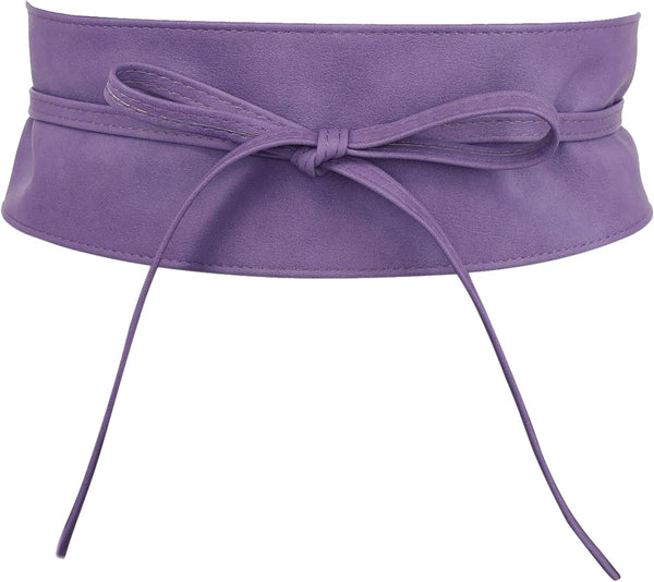 Woman Leatherette Waisband Obi Belt, Mica
