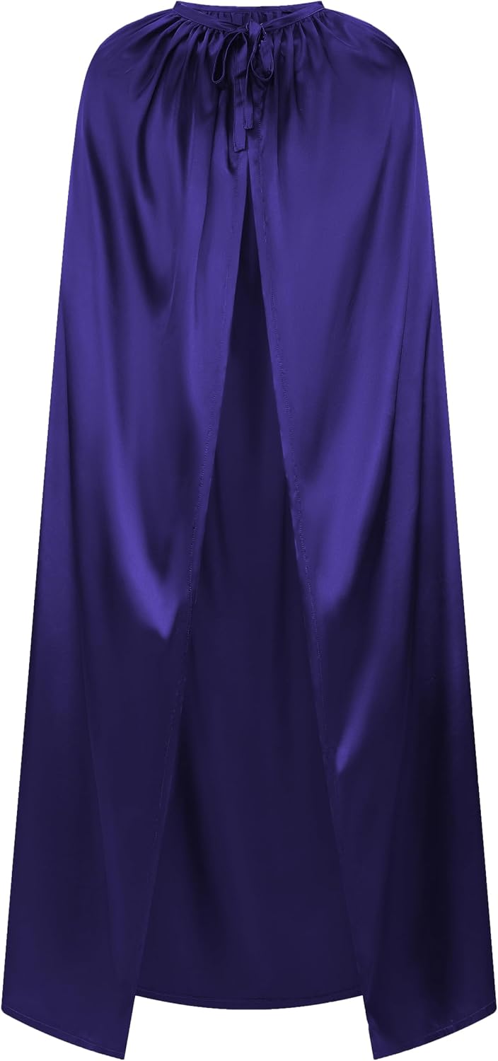 Unisex Full Length Cape Cloak, Halloween Witch Vampire Wizard Knight Robe Cosplay Costume for Women Men