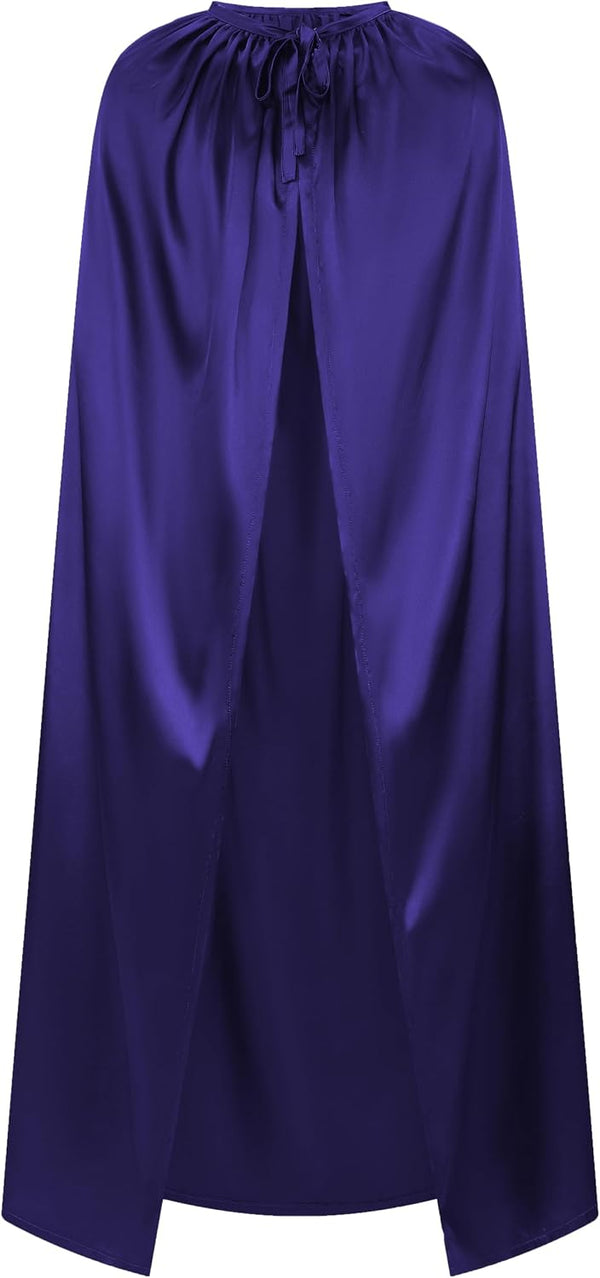 Unisex Full Length Cape Cloak, Halloween Witch Vampire Wizard Knight Robe Cosplay Costume for Women Men