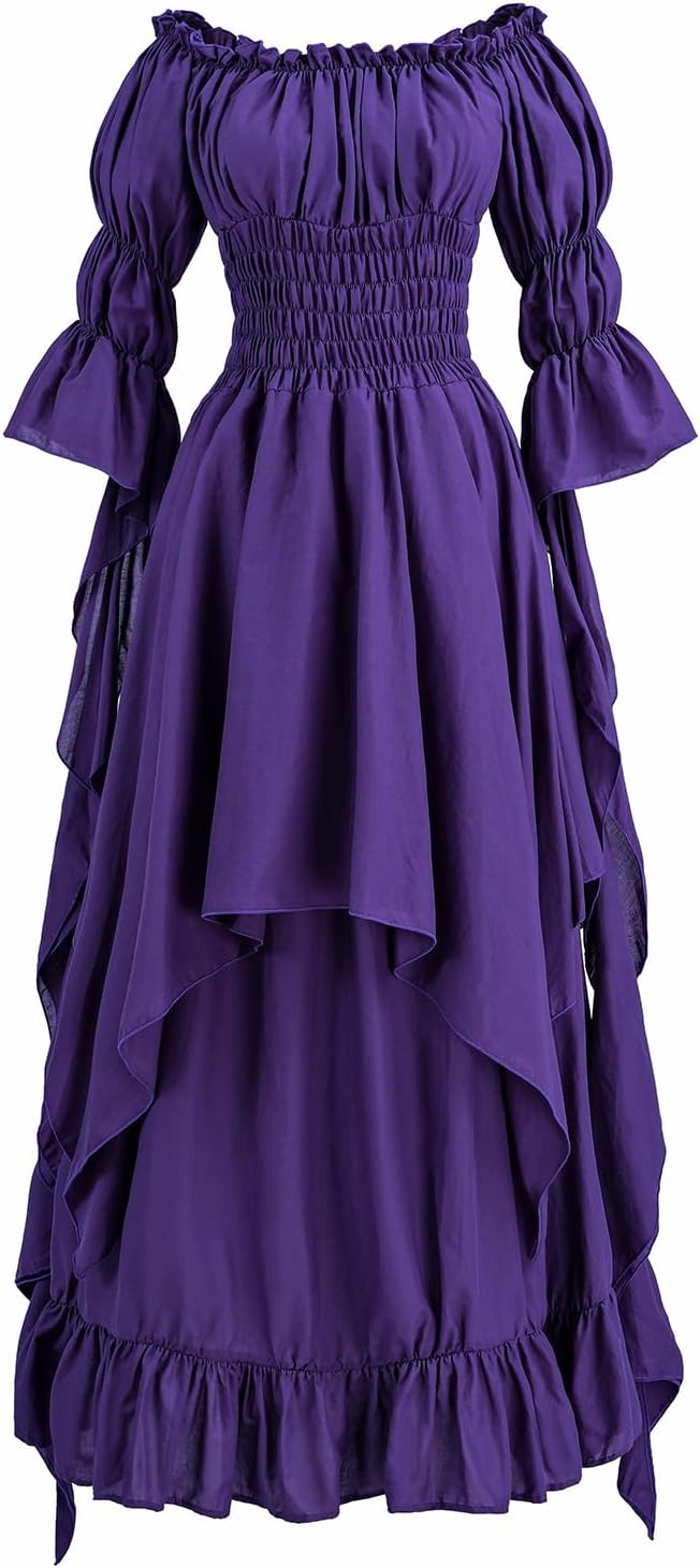Renaissance Dress Women Medieval Costume Victorian Dresses Peasant Gothic Fairy Witch Wedding Under Dress