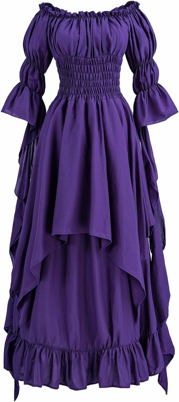 Renaissance Dress Women Medieval Costume Victorian Dresses Peasant Gothic Fairy Witch Wedding Under Dress