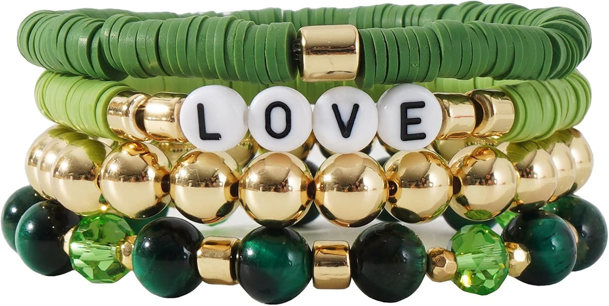 Boho Beaded Stretch Bracelets For Women Stackable Handmade Jewelry