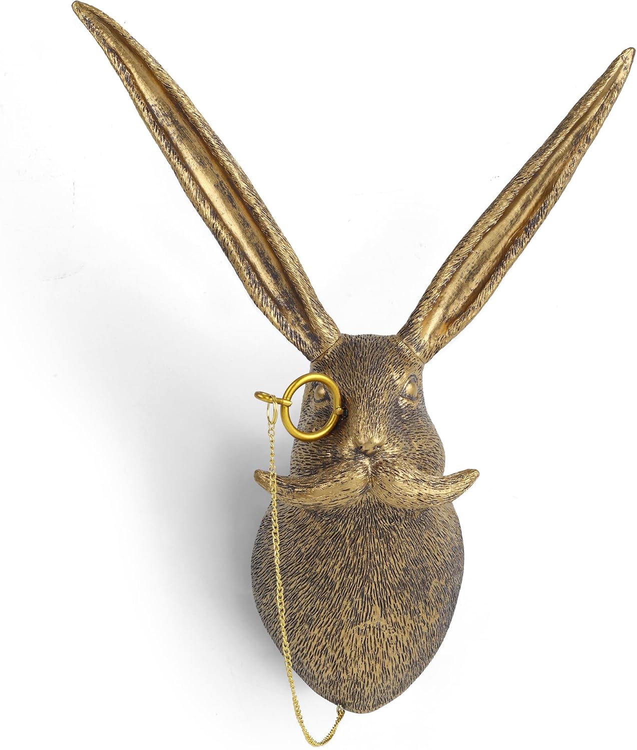 Gold Rabbit Animal Head Wall Sculpture