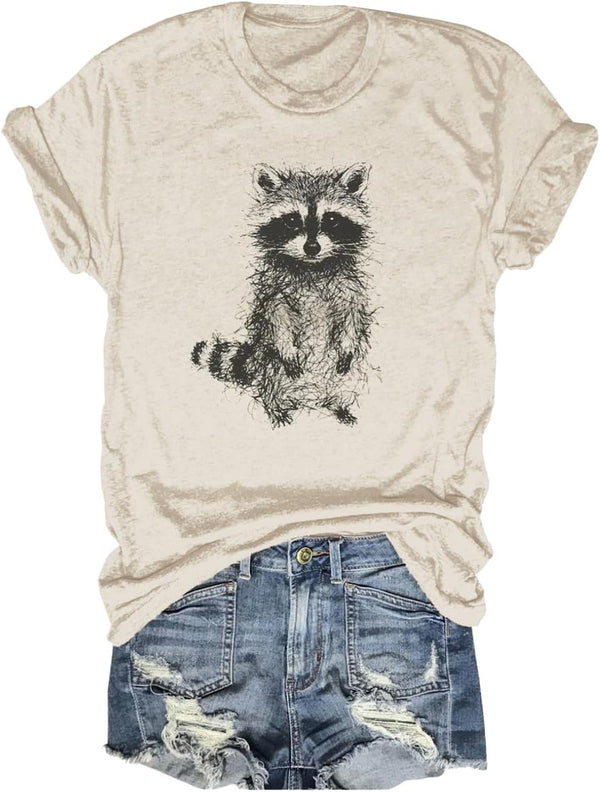 Beopjesk Womens Summer Giraffe Printed T-Shirt Funny Cute Animal Graphic Tees Tops