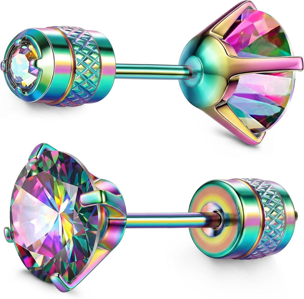 Subiceto 1 Pair Titanium Stud Earrings for Women Men Hypoallergenic