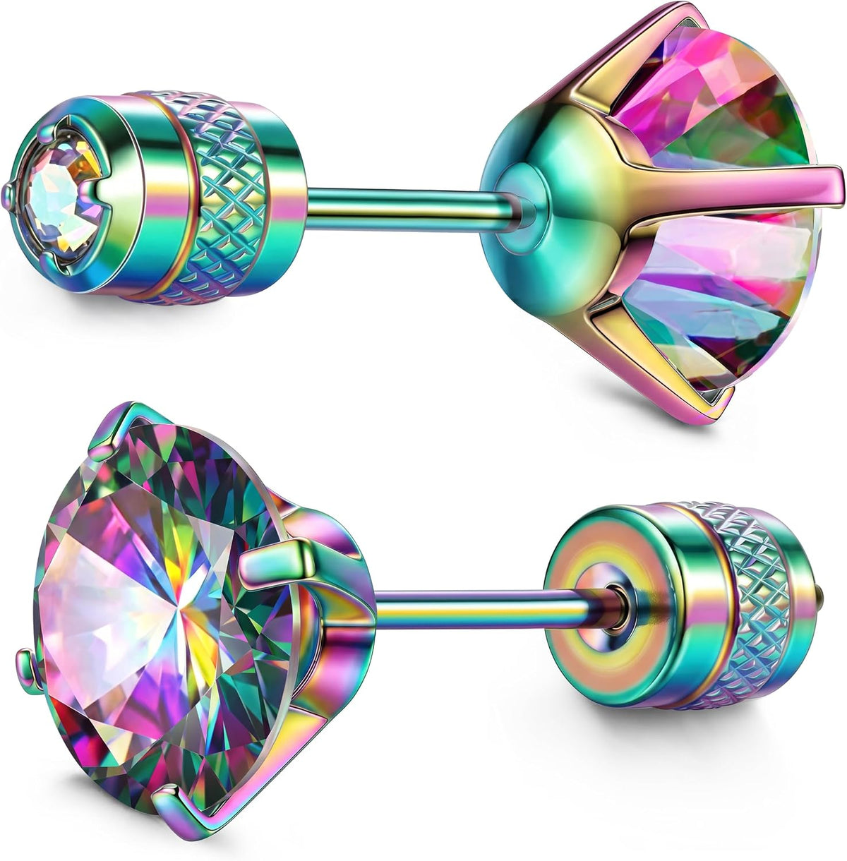 Subiceto 1 Pair Titanium Stud Earrings for Women Men Hypoallergenic