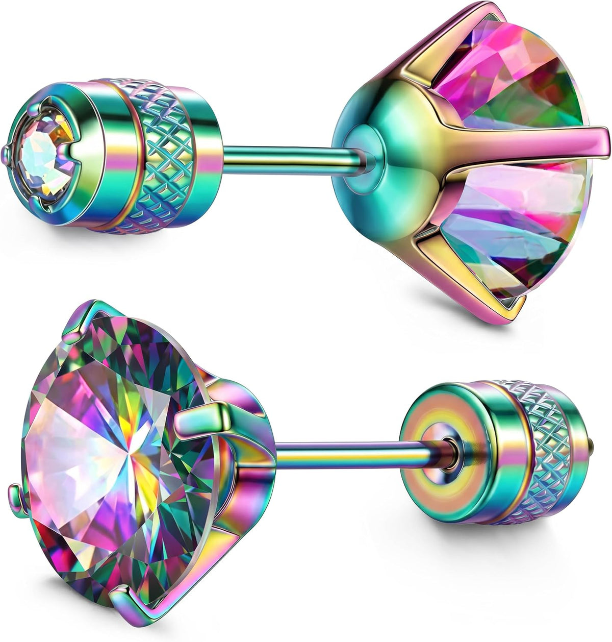 Subiceto 1 Pair Titanium Stud Earrings for Women Men Hypoallergenic