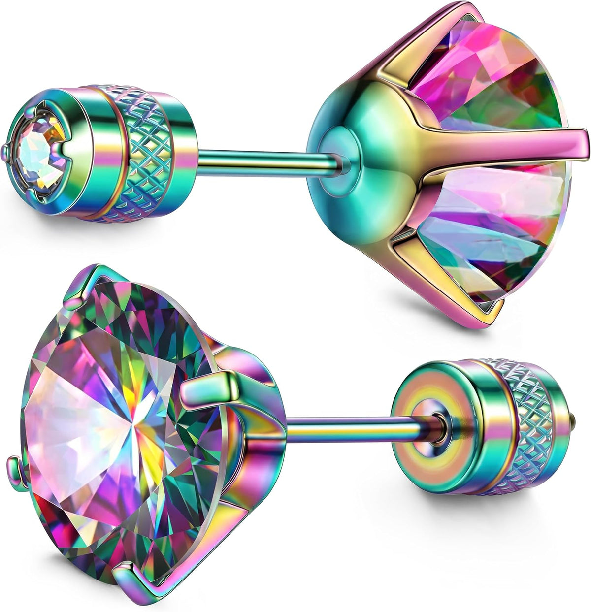 Subiceto 1 Pair Titanium Stud Earrings for Women Men Hypoallergenic