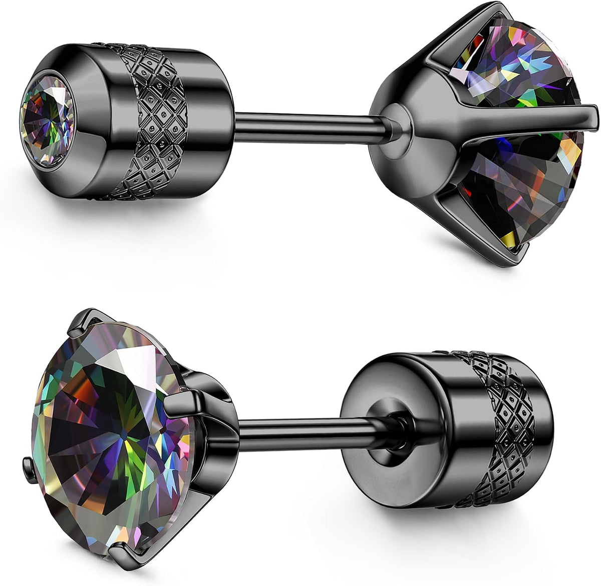 Subiceto 1 Pair Titanium Stud Earrings for Women Men Hypoallergenic