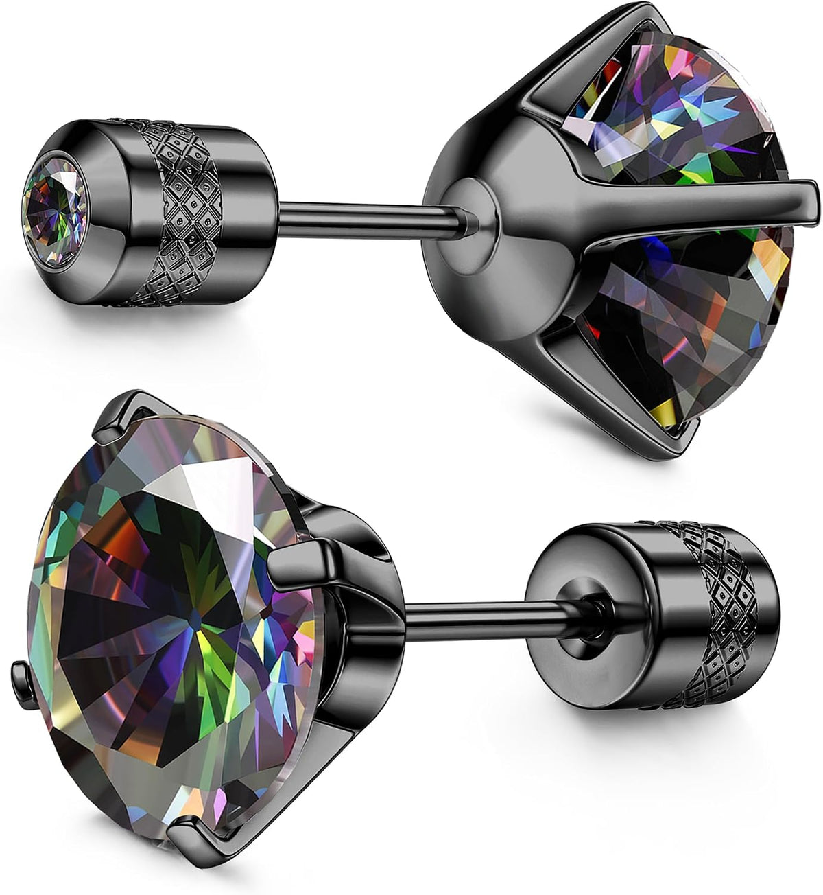 Subiceto 1 Pair Titanium Stud Earrings for Women Men Hypoallergenic