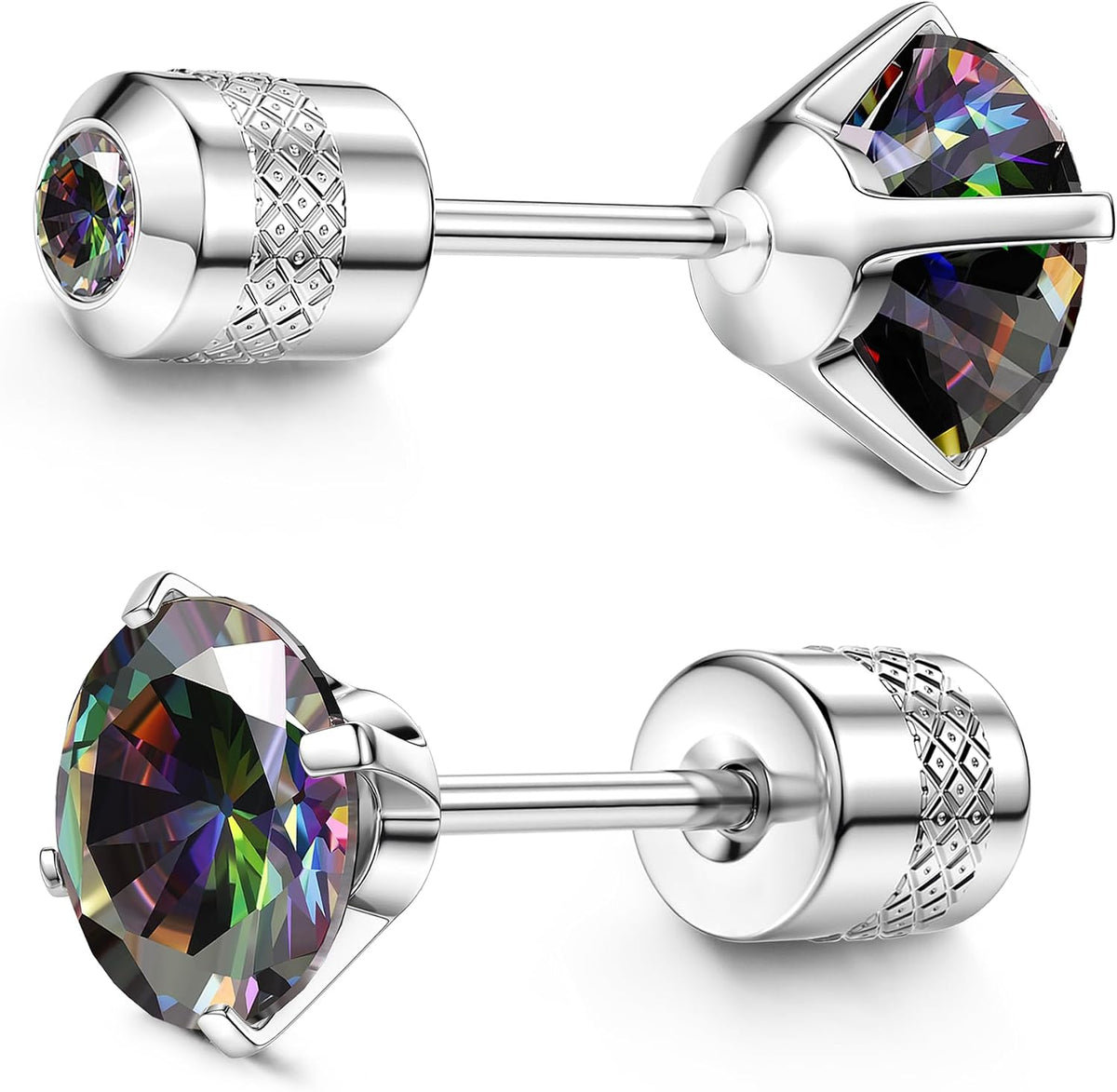 Subiceto 1 Pair Titanium Stud Earrings for Women Men Hypoallergenic