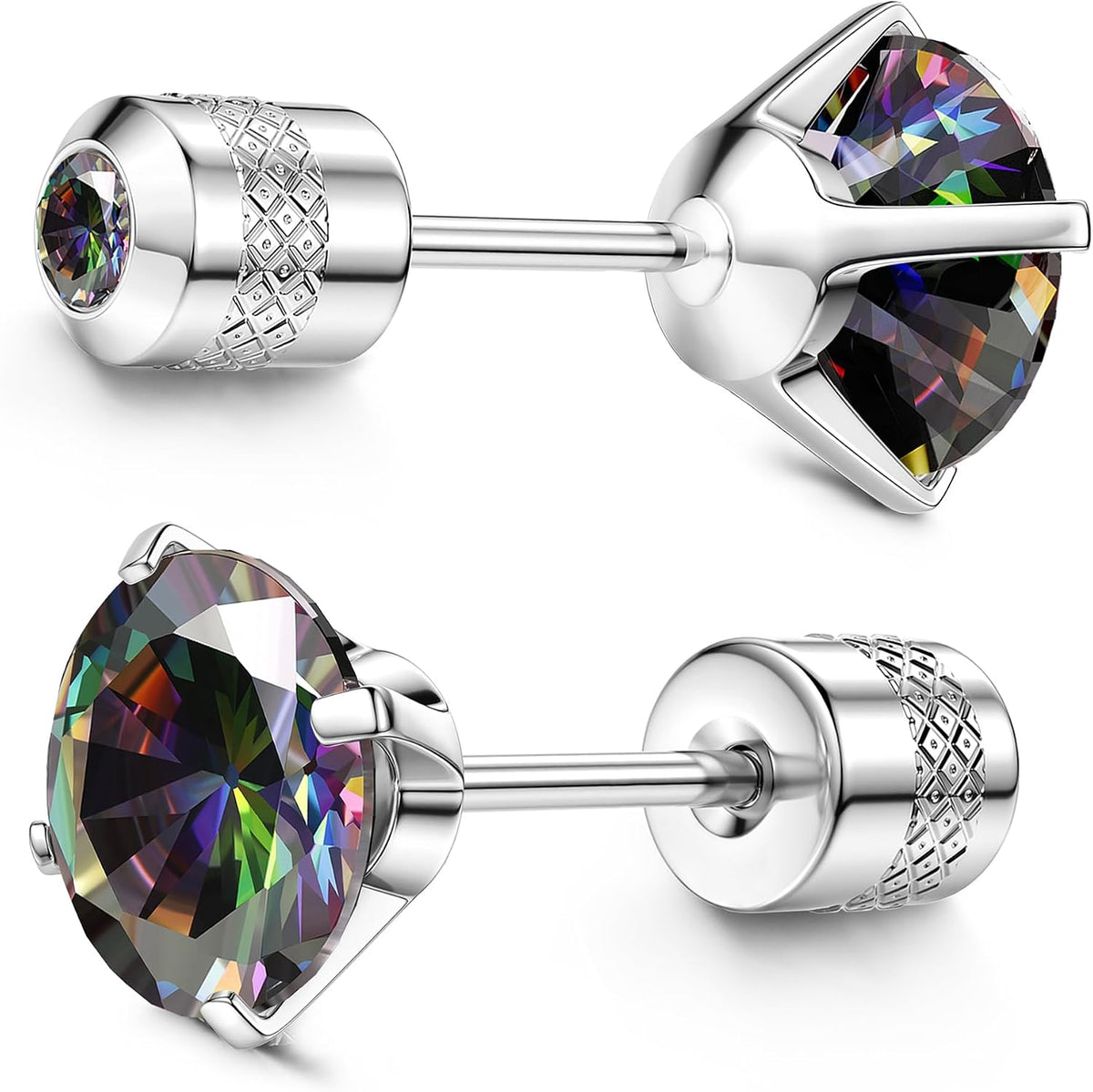 Subiceto 1 Pair Titanium Stud Earrings for Women Men Hypoallergenic