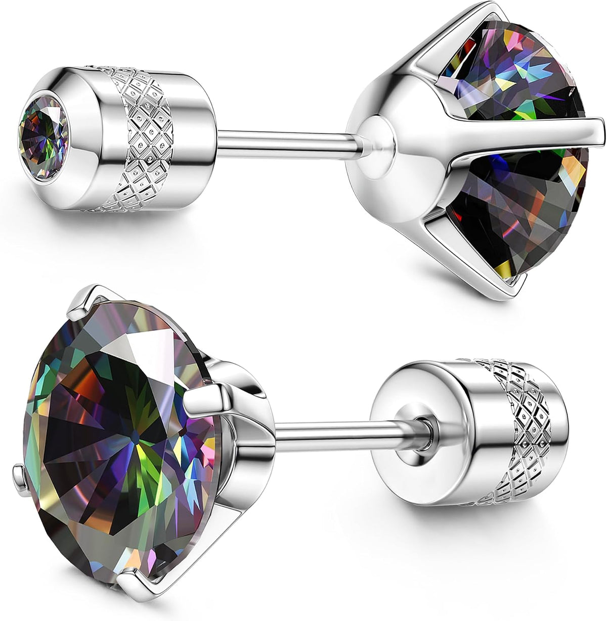 Subiceto 1 Pair Titanium Stud Earrings for Women Men Hypoallergenic